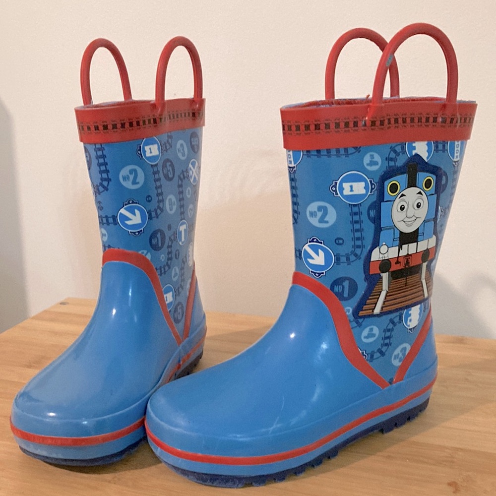 Boys Thomas the Train rain boots, size 7 little kids